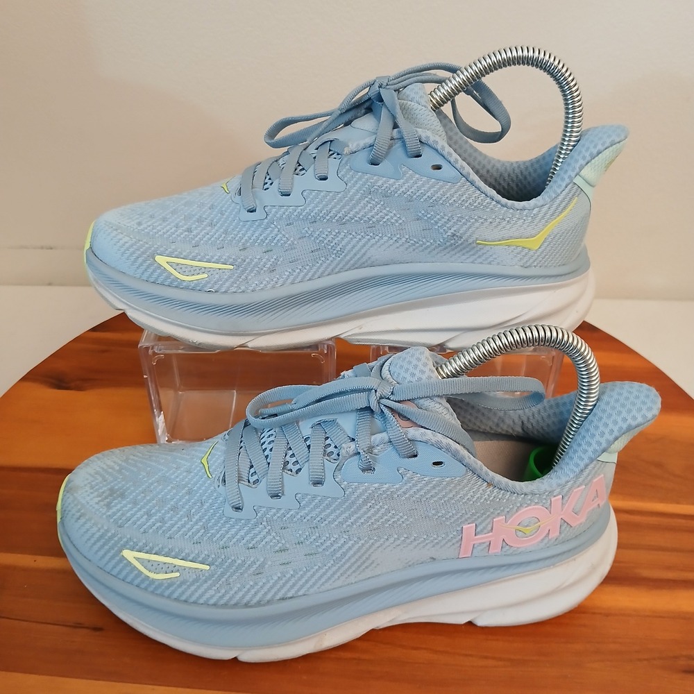 Hoka Clifton 9 Womens 6 Blue Running Shoes Sneakers 1127896 DNK